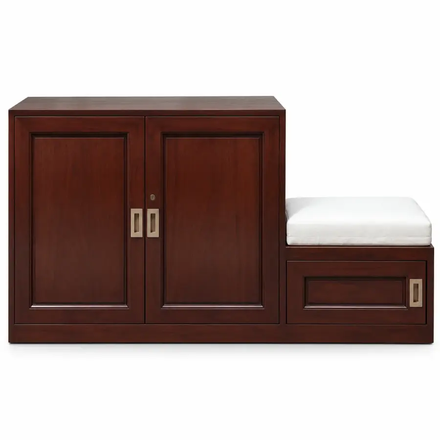 Espresso Shoe Bench Cabinet