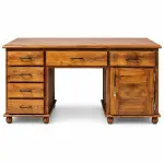 Executive Pedestal Desk – solid teak, Teakwood Factory