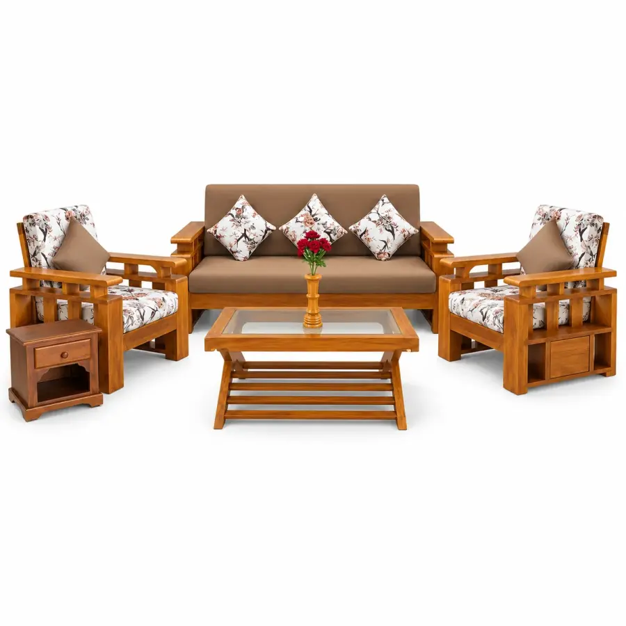 Floral Storage Sofa Set