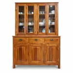 Four-Door Glass Hutch – solid teak, Teakwood Factory