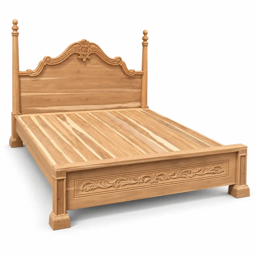 Four-Post Carved Cot — photo 2