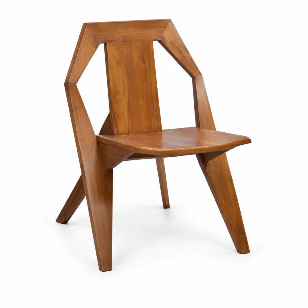 Geometric Teak Lounge Chair — photo 2