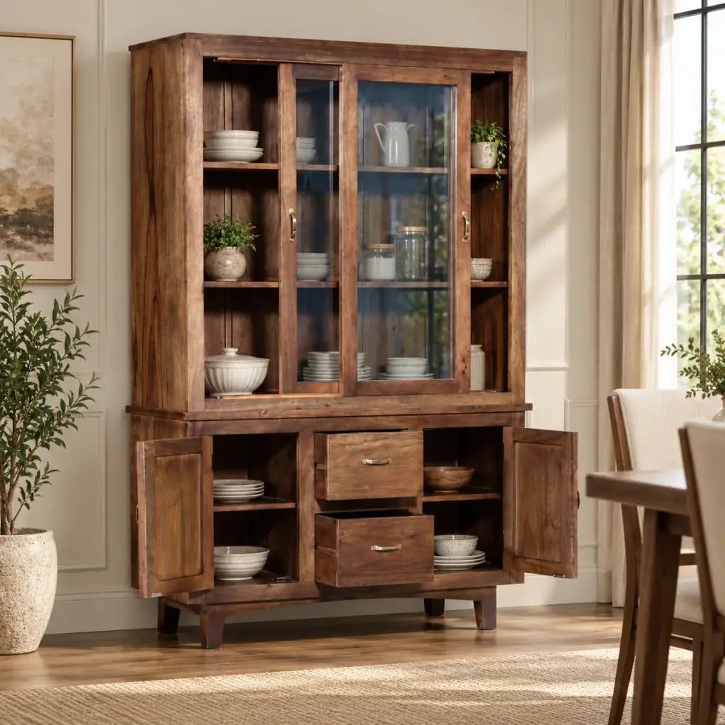 Glass-Front Crockery Hutch — photo 3