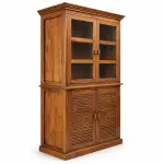Glass & Louvre Almirah – solid teak, Teakwood Factory