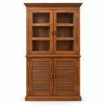 Glass & Louvre Almirah – solid teak, Teakwood Factory