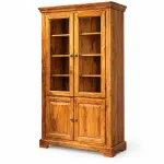 Glass-Top Panel Almirah – solid teak, Teakwood Factory