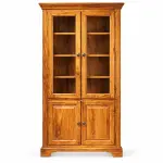 Glass-Top Panel Almirah – solid teak, Teakwood Factory