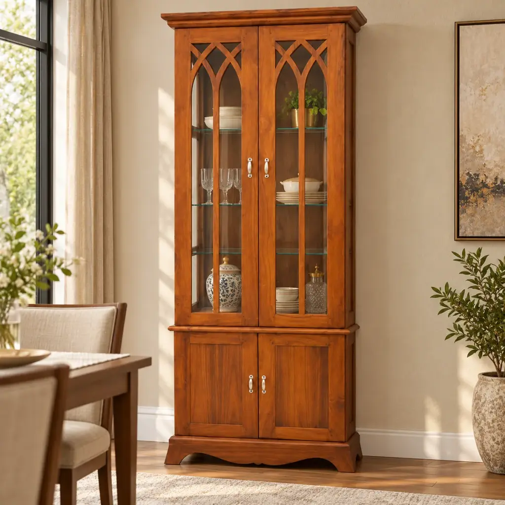 Gothic Arch Glass Cabinet — photo 3