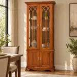 Gothic Arch Glass Cabinet – solid teak, Teakwood Factory