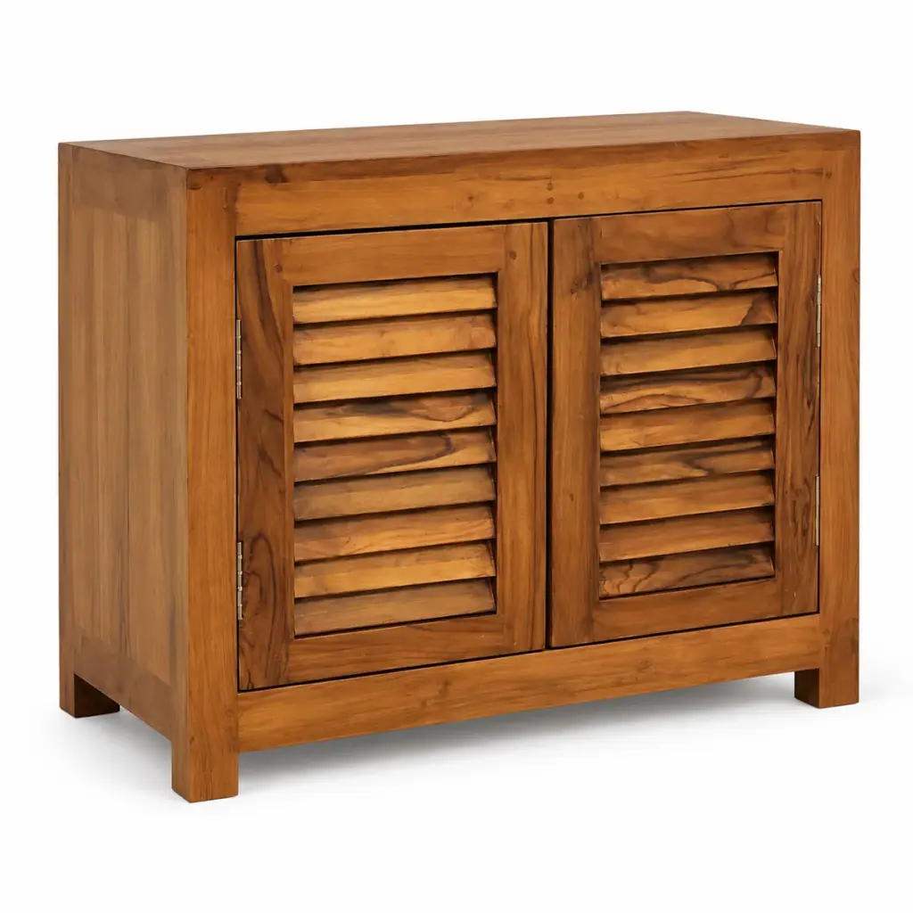 Honey Louvred Shoe Cabinet — photo 2