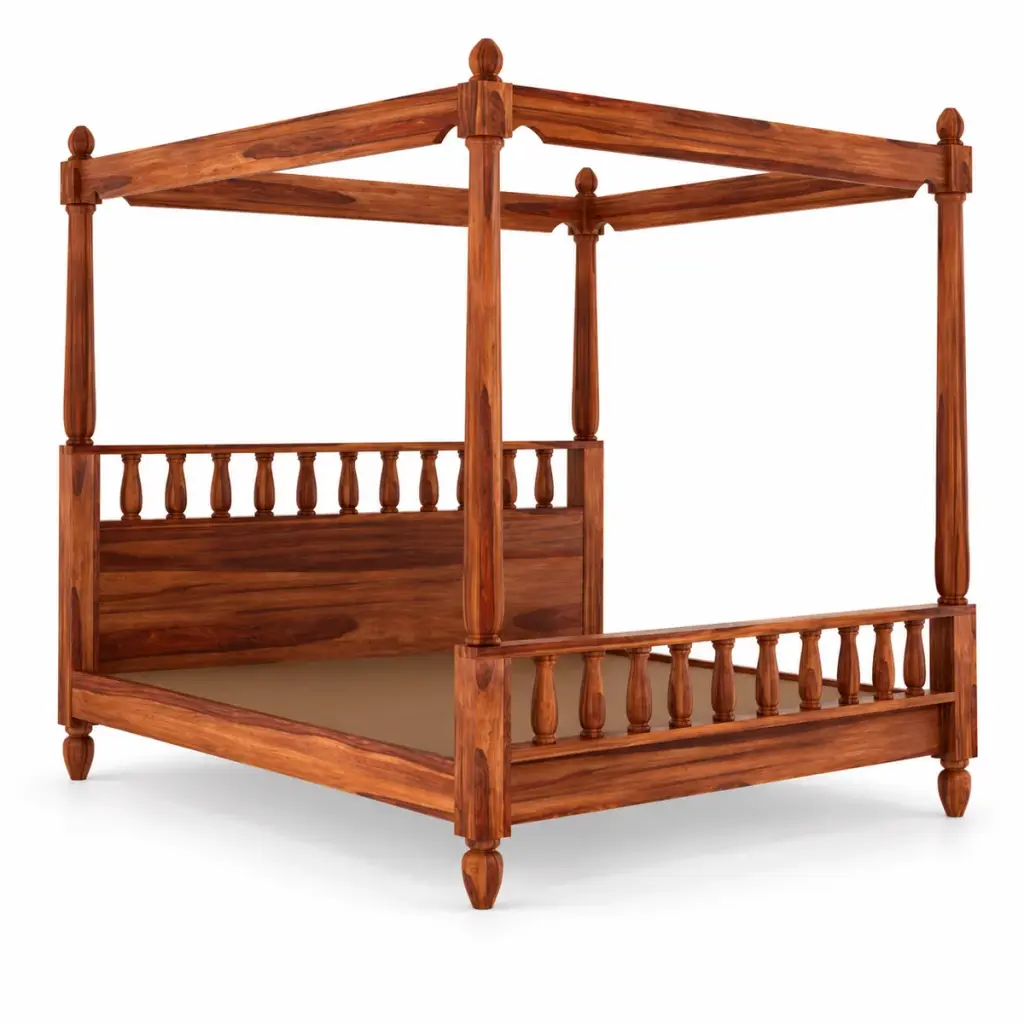 Honey Spindle Canopy Bed — photo 2