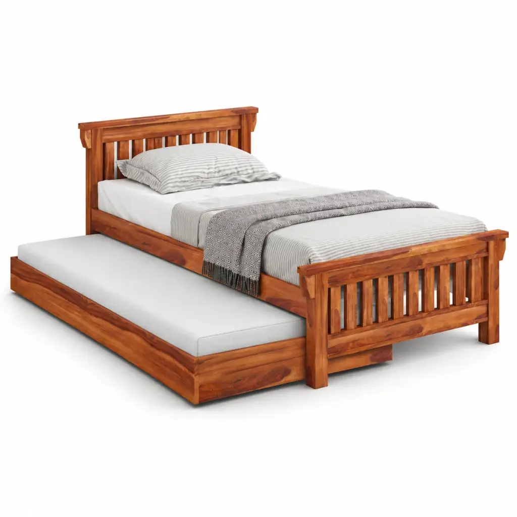 Honey Teak Trundle Bed — photo 2