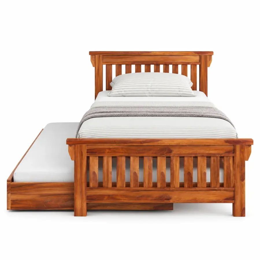 Honey Teak Trundle Bed