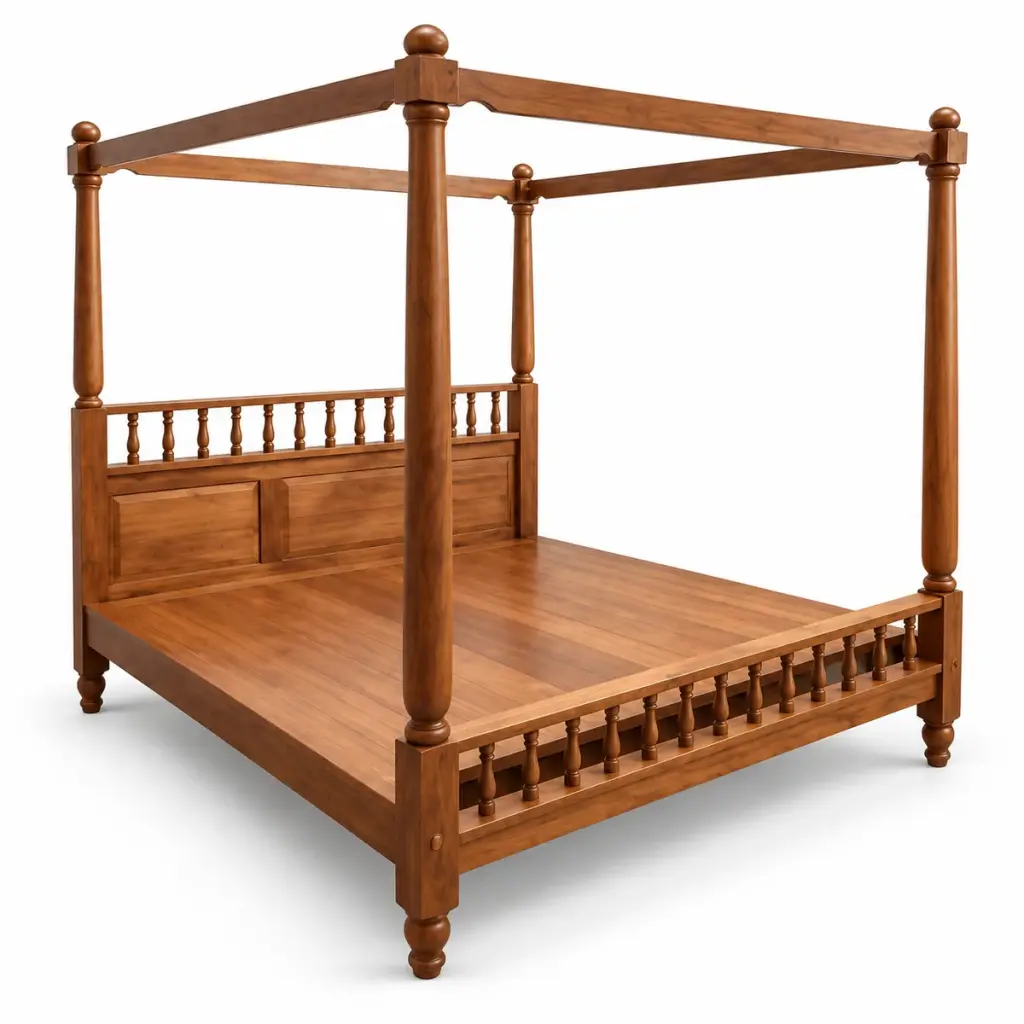 Kerala Spindle Canopy Bed — photo 2