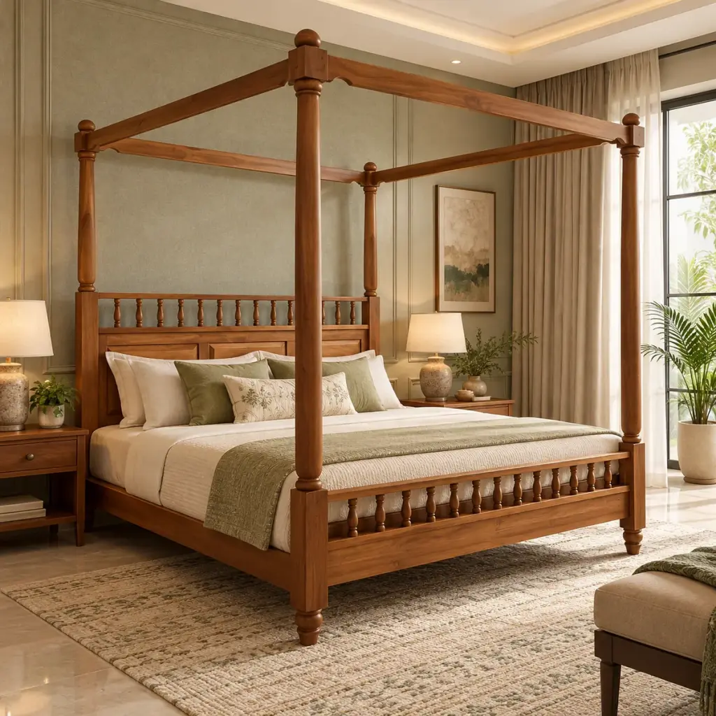 Kerala Spindle Canopy Bed — photo 3