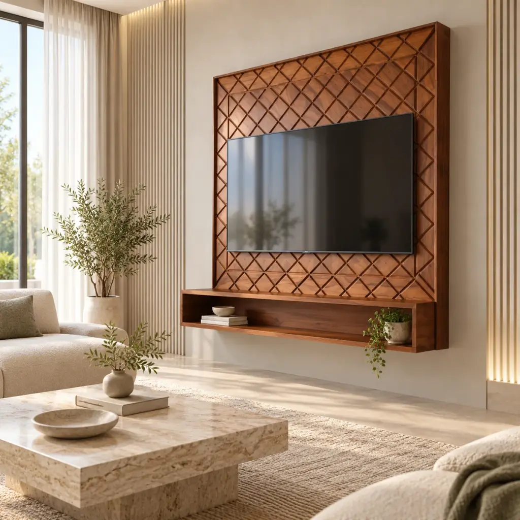 Lattice Wall TV Panel — photo 3
