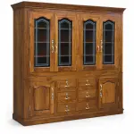 Leaded Glass Crockery Cabinet – solid teak, Teakwood Factory