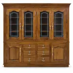 Leaded Glass Crockery Cabinet – solid teak, Teakwood Factory