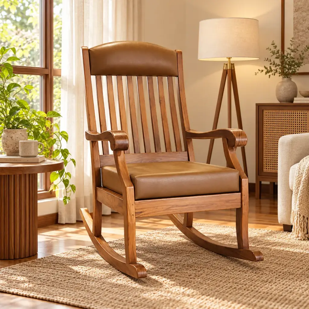 Leather-Cushion Rocking Chair — photo 3