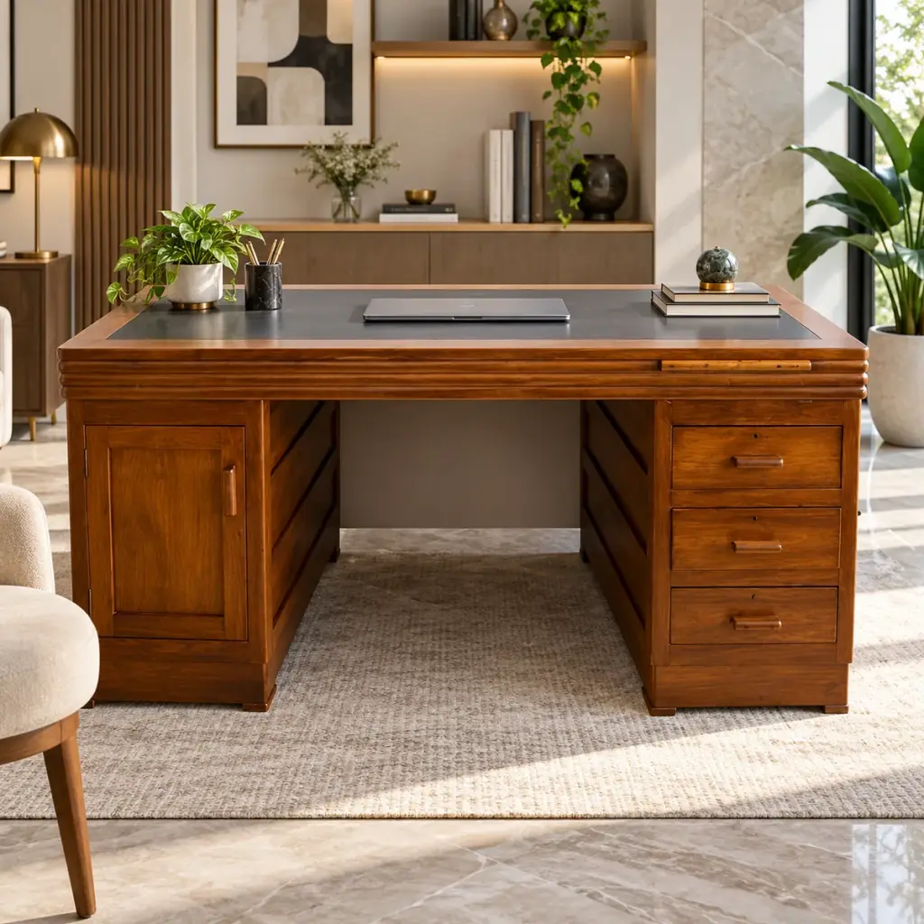 Leather-Top Executive Desk — photo 3