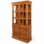Louvre Base Glass Almirah – solid teak, Teakwood Factory