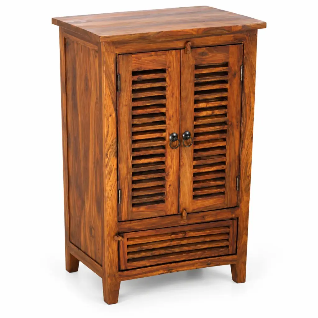 Louvred Shoe Cabinet with Drawer — photo 2