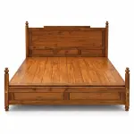 Low Panel Post Bed – solid teak, Teakwood Factory
