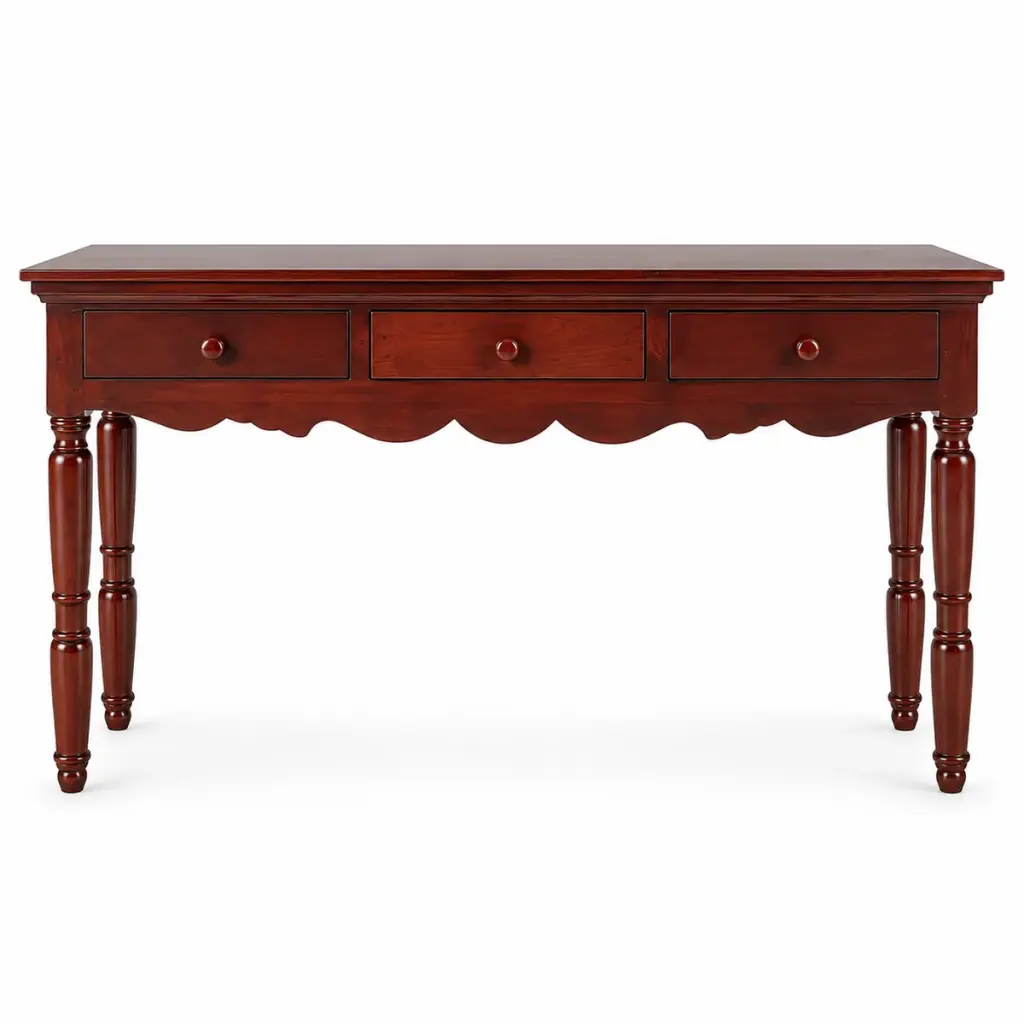 Mahogany Turned-Leg Console — photo 1