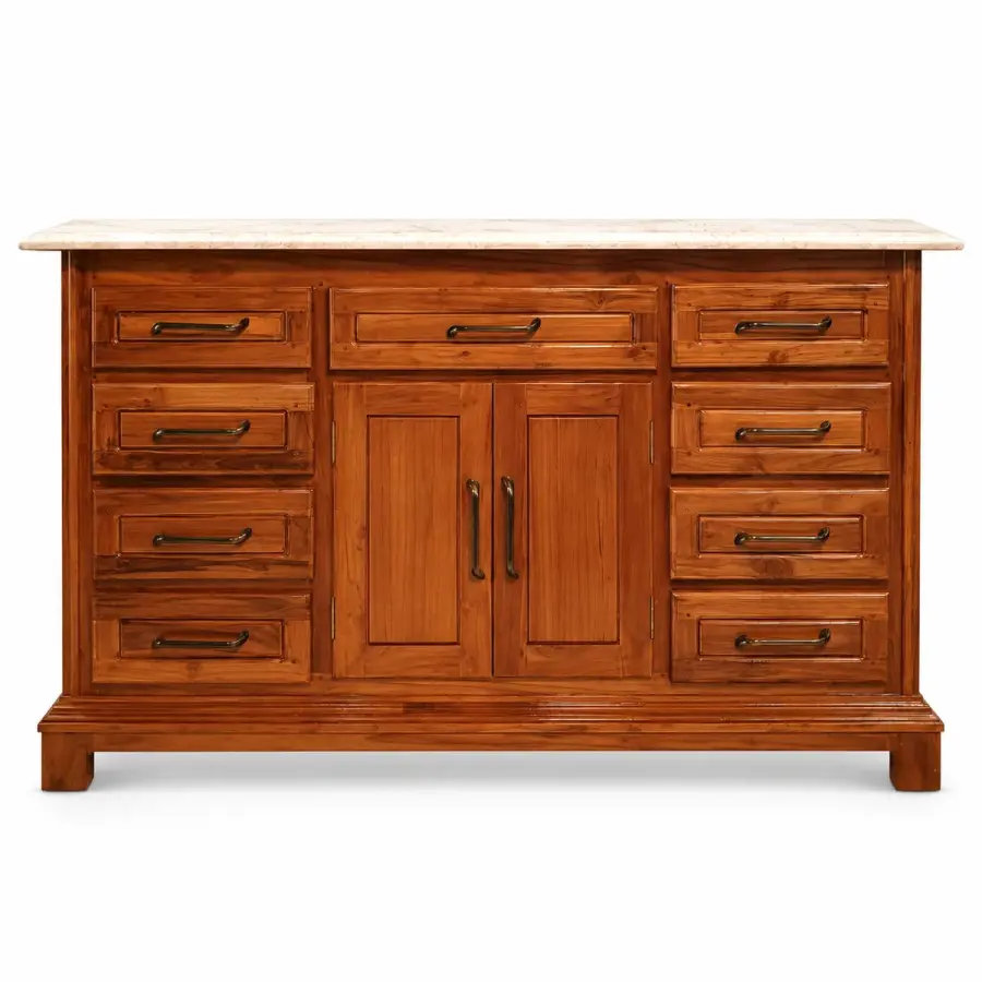 Marble-Top Sideboard Chest