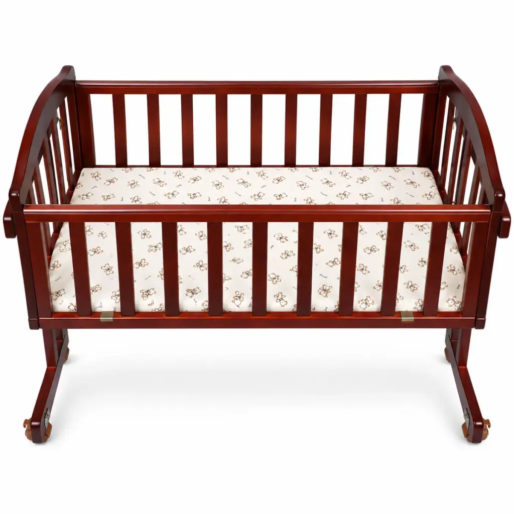 Maroon Crib on Castors — photo 1