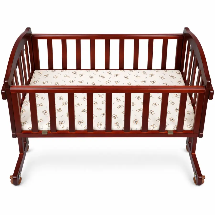 Maroon Crib on Castors