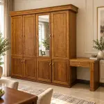 Mirror Hutch with Desk – solid teak, Teakwood Factory