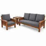 Mission Grey Sofa Set – solid teak, Teakwood Factory