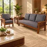 Mission Grey Sofa Set – solid teak, Teakwood Factory