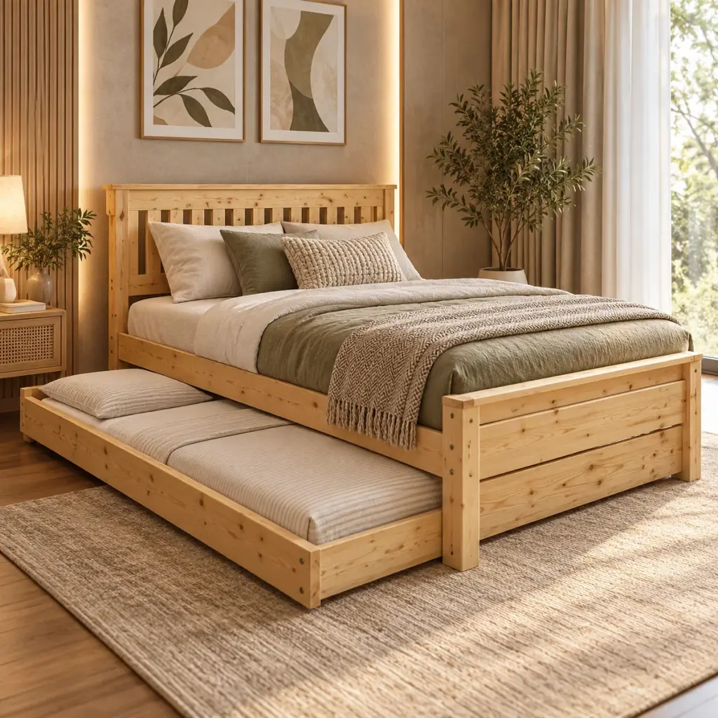 Natural Finish Trundle Bed — photo 3