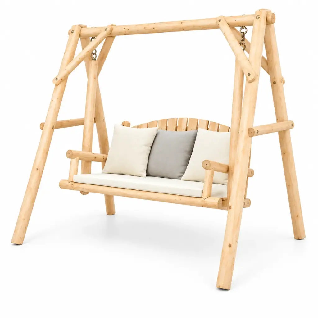 Natural Log Garden Swing — photo 2