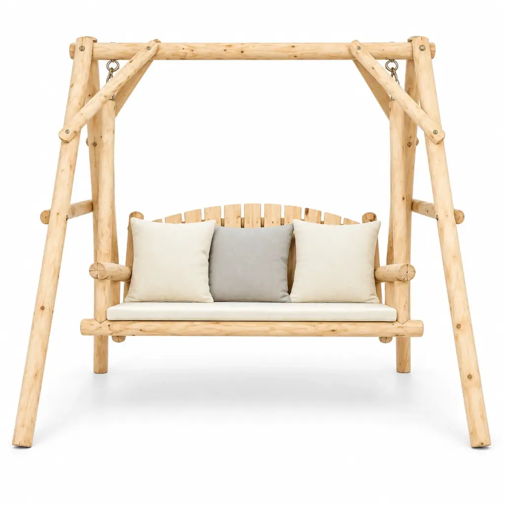 Natural Log Garden Swing — photo 1