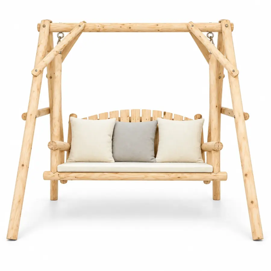 Natural Log Garden Swing