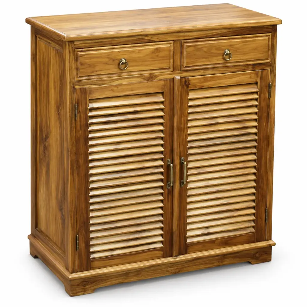 Natural Louvred Shoe Chest — photo 2