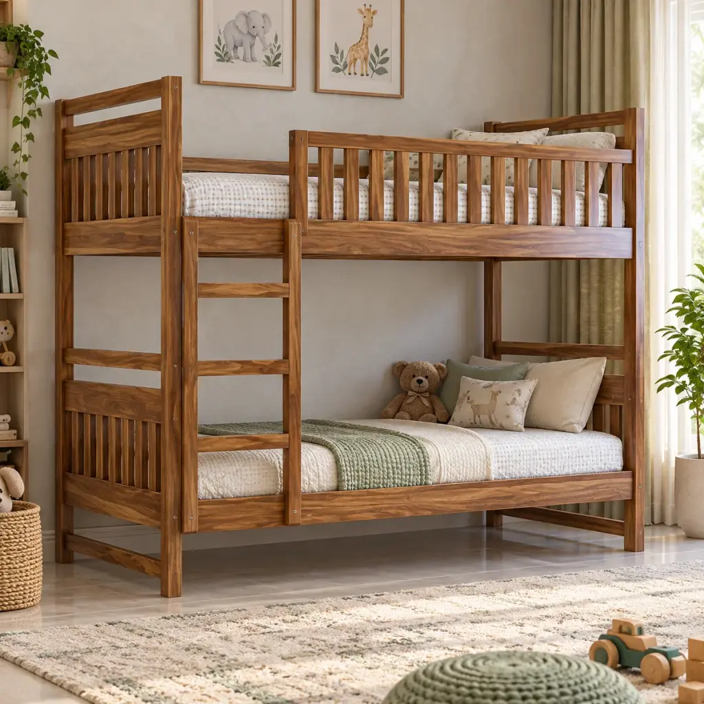 Natural Teak Bunk Bed — photo 3