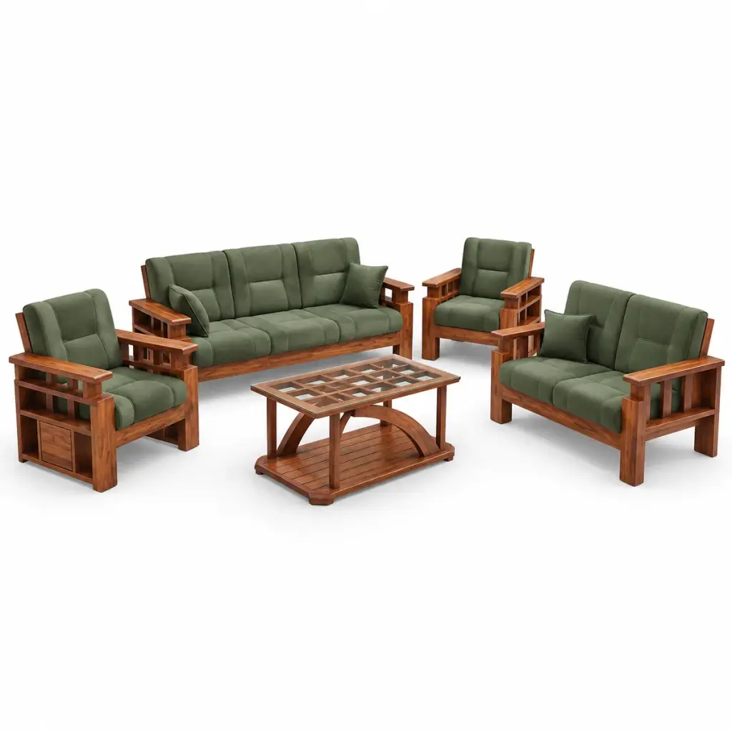 Olive Green Sofa Set — photo 2