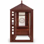 Om Glass Door Mandir – solid teak, Teakwood Factory