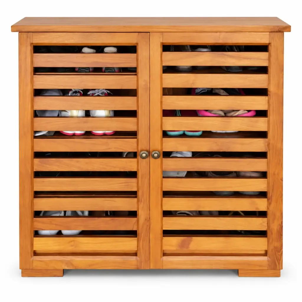 Open-Slat Shoe Cabinet — photo 1