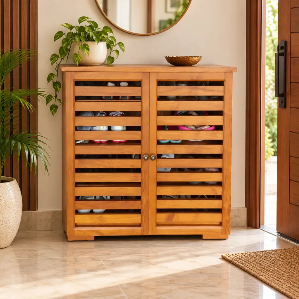 Open-Slat Shoe Cabinet — photo 3