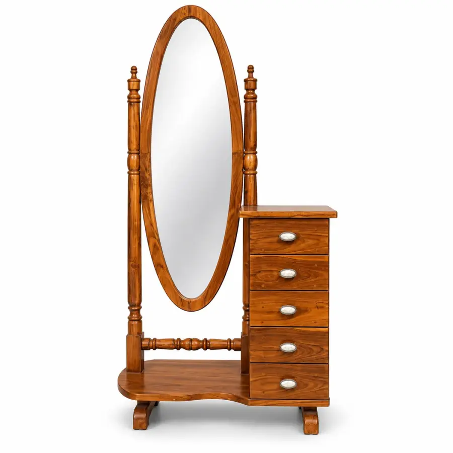 Oval Cheval Mirror Dresser