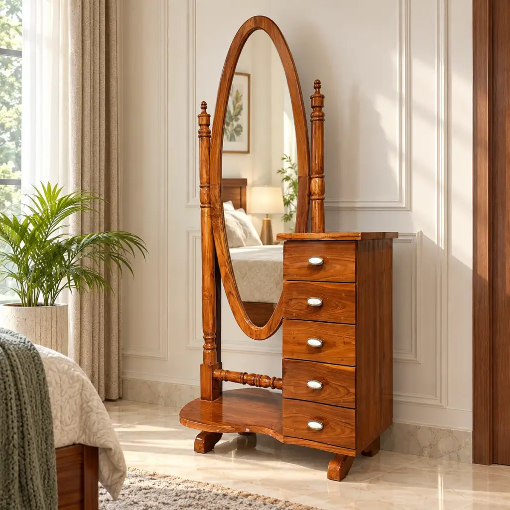 Oval Cheval Mirror Dresser — photo 3