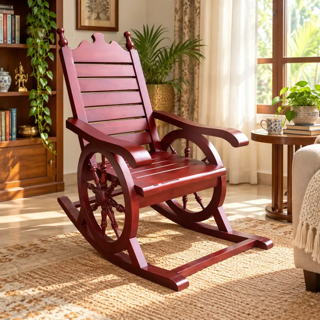 Red Wheel Rocking Chair — photo 3