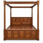 Rope-Twist Canopy Bed – solid teak, Teakwood Factory