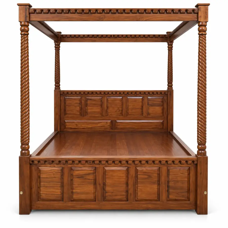 Rope-Twist Canopy Bed