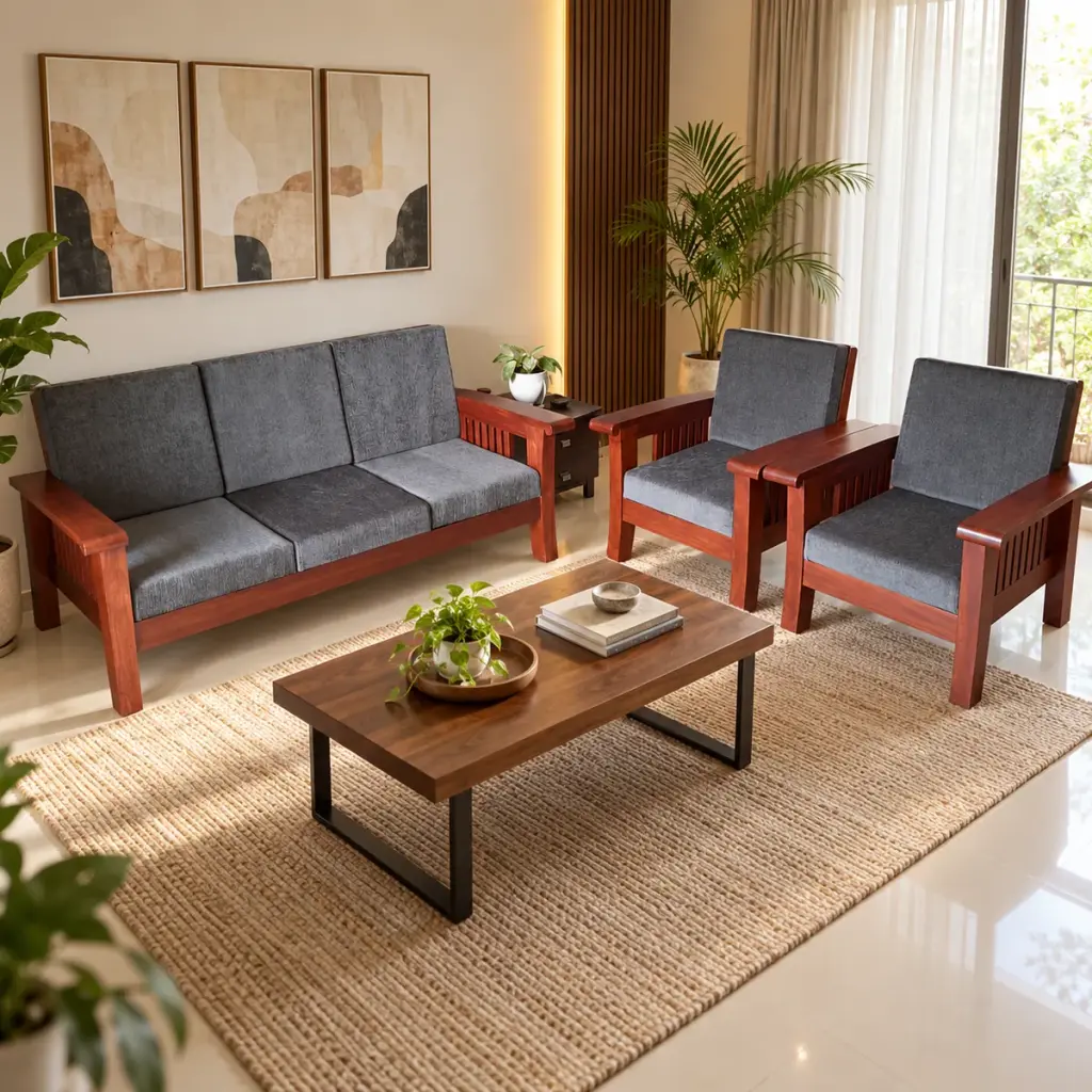 Rosewood Grey Sofa Set — photo 3